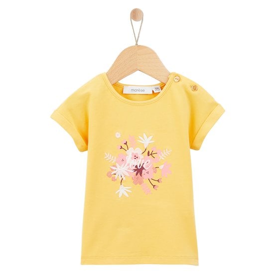 T-shirt manches courtes Ma Fleur Chérie Jaune  de Marèse